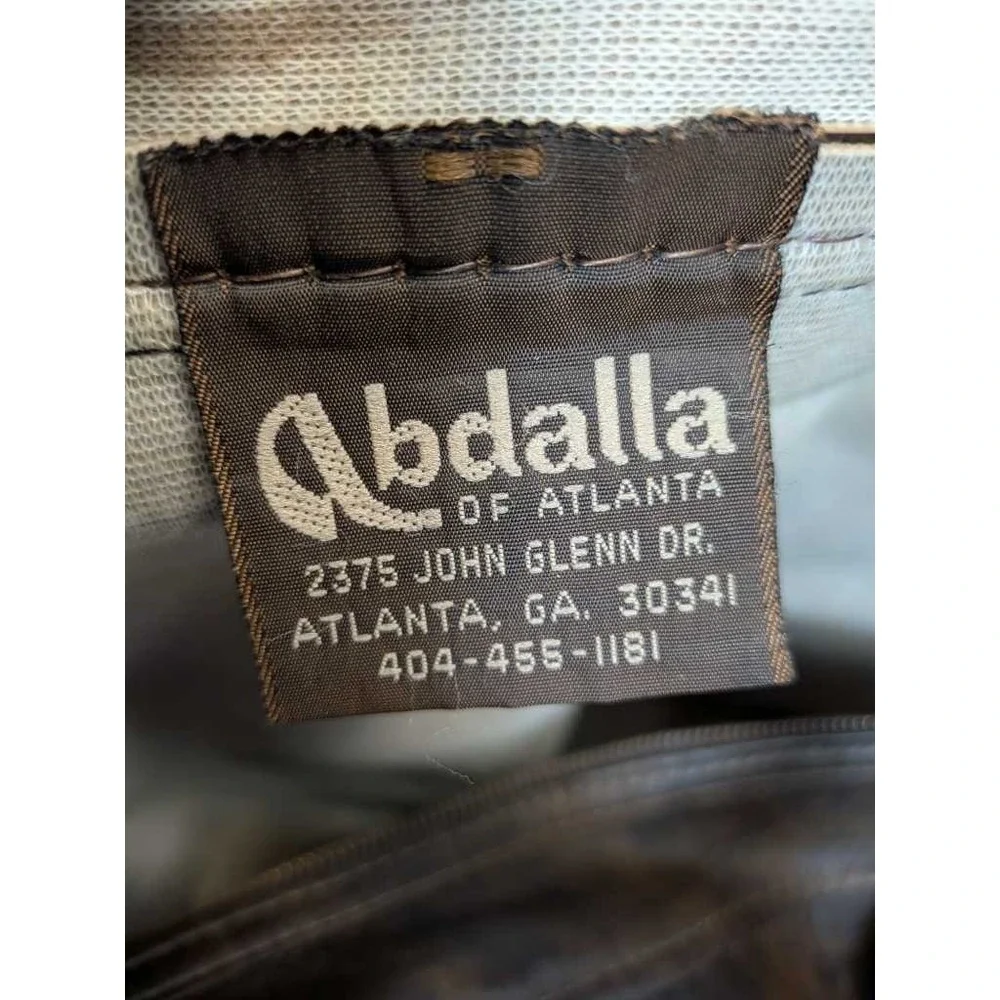 Abdalla of Atlanta Brown Faux Leather Satchel Duffle Weekender Travel Bag‎ Vtg